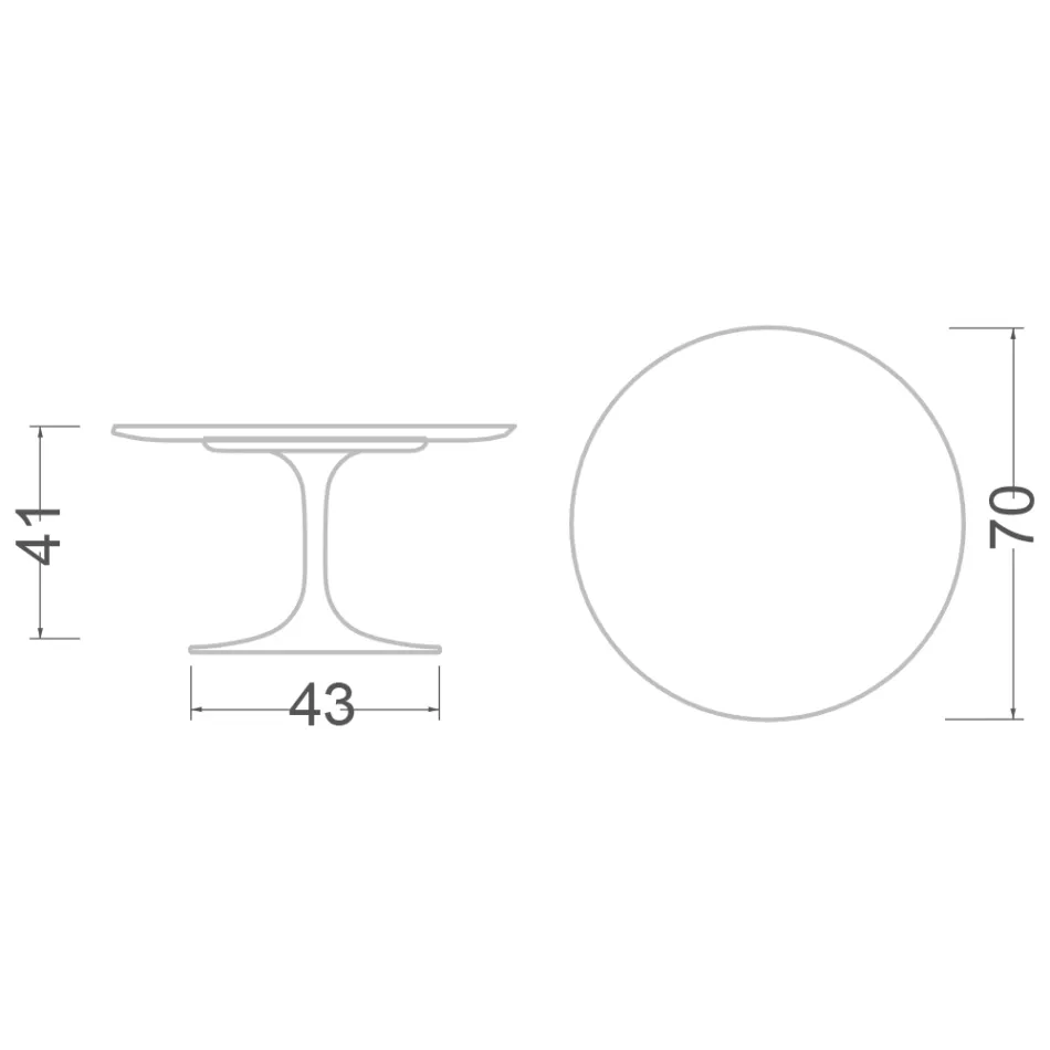 Mesa de Centro Tulipa Eero Saarinen H 41 em Cerâmica Marquinia Made in Italy - Escarlate Viadurini