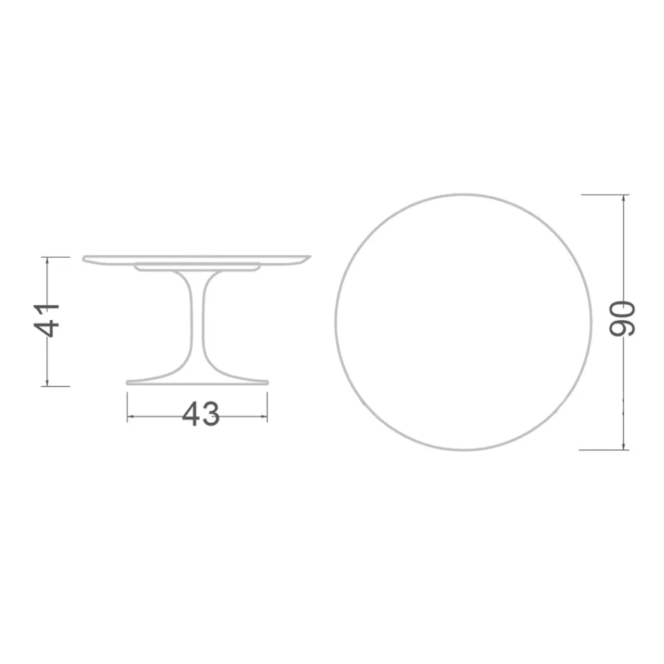 Mesa de Centro Tulipa Eero Saarinen H 41 em Cerâmica Marquinia Made in Italy - Escarlate Viadurini
