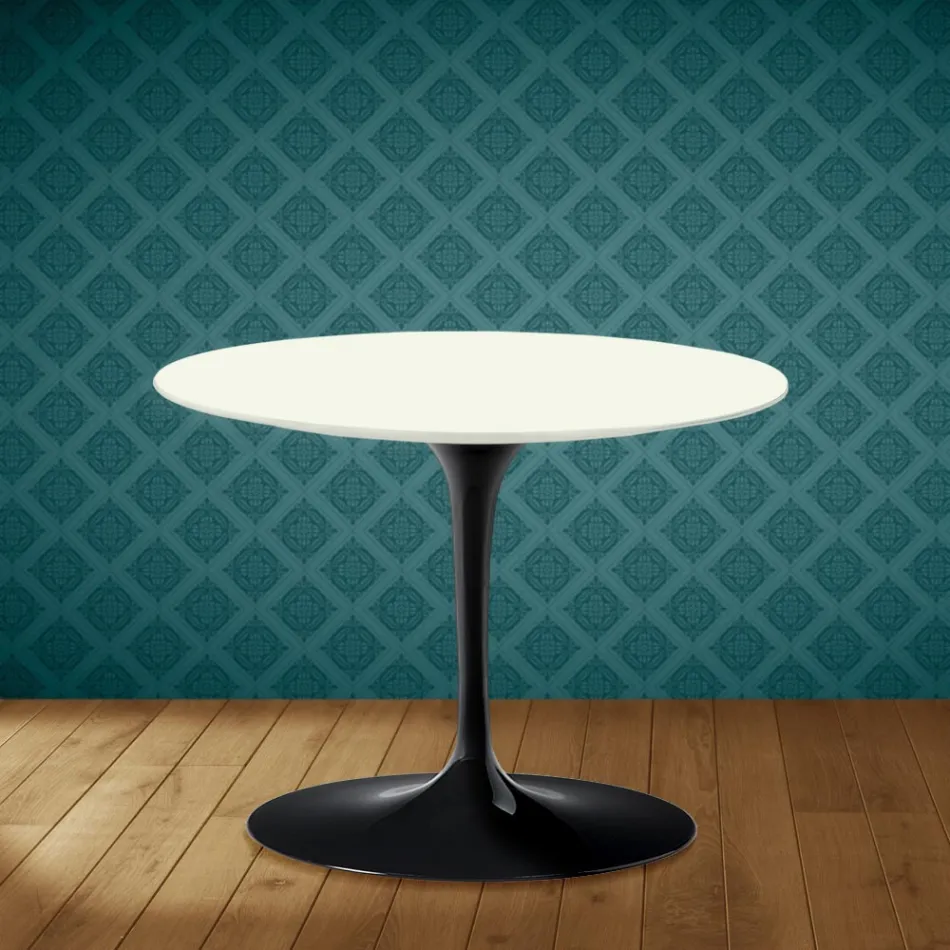 Mesa de centro Tulip de Eero Saarinen, 41 polegadas de altura, em cerâmica Moonè, fabricada na Itália - cor escarlate Viadurini
