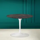 Mesa de Centro Tulipa Eero Saarinen H 41 em Cerâmica Noir Desire Made in Italy - Escarlate Viadurini