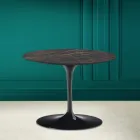 Mesa de Centro Tulipa Eero Saarinen H 41 em Cerâmica Noir Desire Made in Italy - Escarlate Viadurini