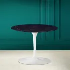 Mesa de Centro Tulipa Eero Saarinen H 41 em Cerâmica Noir Laurent Made in Italy - Escarlate Viadurini