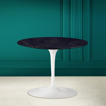 Mesa de Centro Tulipa Eero Saarinen H 41 em Cerâmica Noir Laurent Made in Italy - Escarlate Viadurini