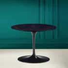 Mesa de Centro Tulipa Eero Saarinen H 41 em Cerâmica Noir Laurent Made in Italy - Escarlate Viadurini