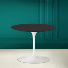 Mesa de Centro Tulipa Eero Saarinen H 41 em Noir Soft Ceramic Made in Italy - Escarlate Viadurini