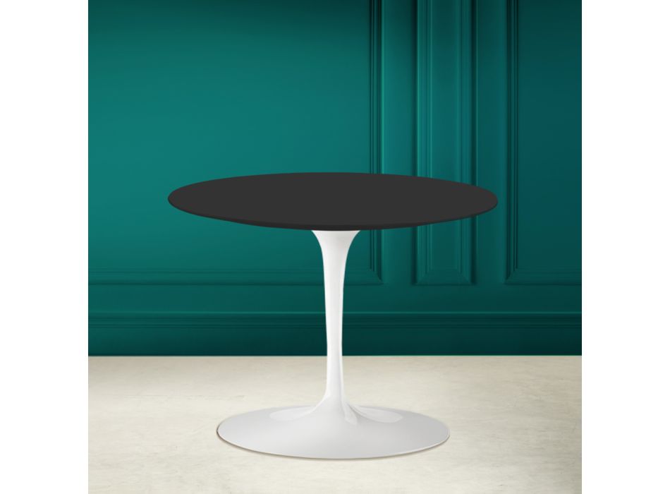 Mesa de Centro Tulipa Eero Saarinen H 41 em Noir Soft Ceramic Made in Italy - Escarlate Viadurini