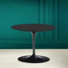 Mesa de Centro Tulipa Eero Saarinen H 41 em Noir Soft Ceramic Made in Italy - Escarlate Viadurini
