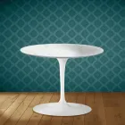 Mesa de centro Tulip de Eero Saarinen, 41 cm de altura, em cerâmica Salina, fabricada na Itália - cor escarlate Viadurini