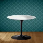 Mesa de centro Tulip de Eero Saarinen, 41 cm de altura, em cerâmica Salina, fabricada na Itália - cor escarlate Viadurini