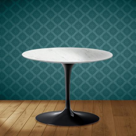 Mesa de centro Tulip de Eero Saarinen, 41 cm de altura, em cerâmica Salina, fabricada na Itália - cor escarlate Viadurini