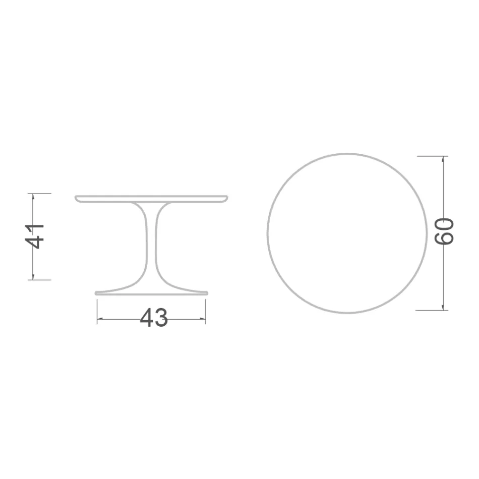 Mesa de centro Tulip de Eero Saarinen, 41 cm de altura, em cerâmica Somnia, fabricada na Itália - cor escarlate Viadurini