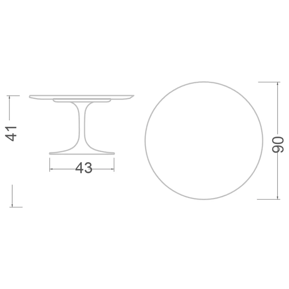 Mesa de centro Tulip de Eero Saarinen, 41 cm de altura, em cerâmica Somnia, fabricada na Itália - cor escarlate Viadurini