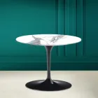 Mesa de Centro Tulipa Eero Saarinen H 41 em Statuario Altissimo Made in Italy - Escarlate Viadurini