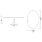 Mesa de centro Tulipa Eero Saarinen H 41 Oval com tampo de mármore Caracatta Gold Viadurini