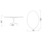 Mesa de centro oval Tulip H 41 de Eero Saarinen em cerâmica Aura 22, fabricada na Itália - Scarlet Viadurini