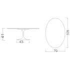 Eero Saarinen H 41 Mesa de Centro Tulipa Oval em Cerâmica Diamond Cream Made in Italy - Escarlate Viadurini