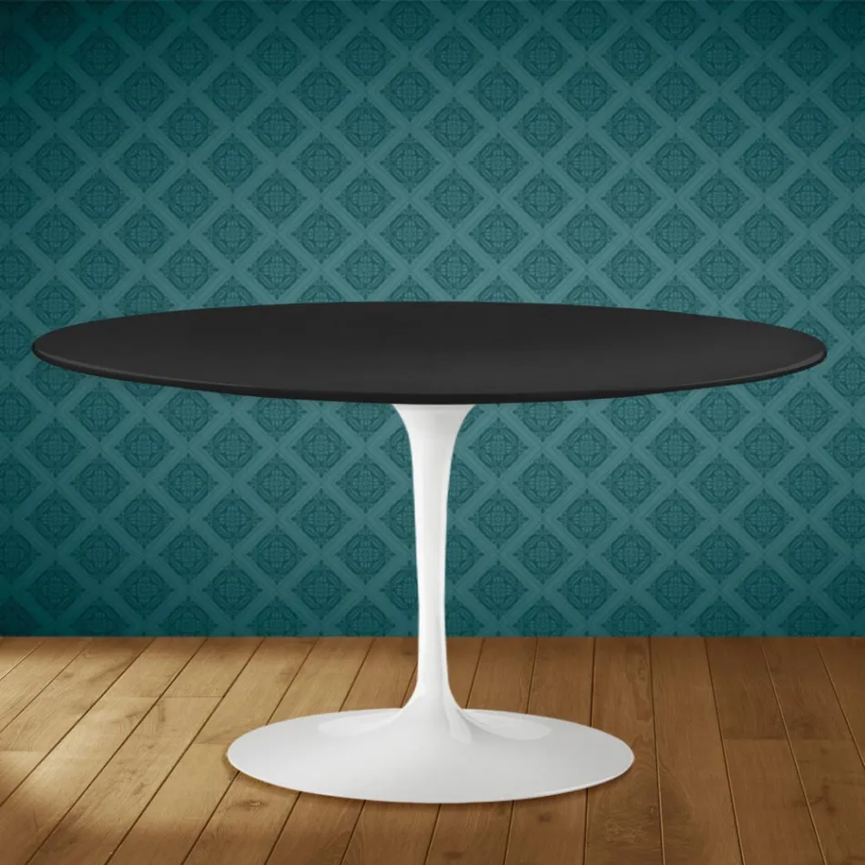 Mesa de centro Tulip de Eero Saarinen, oval, 41 cm de altura, em cerâmica Domoos, fabricada na Itália - cor escarlate Viadurini