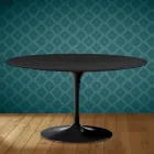 Mesa de centro Tulip de Eero Saarinen, oval, 41 cm de altura, em cerâmica Domoos, fabricada na Itália - cor escarlate Viadurini