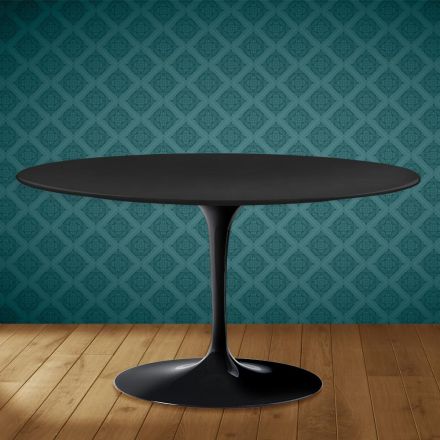 Mesa de centro Tulip de Eero Saarinen, oval, 41 cm de altura, em cerâmica Domoos, fabricada na Itália - cor escarlate Viadurini