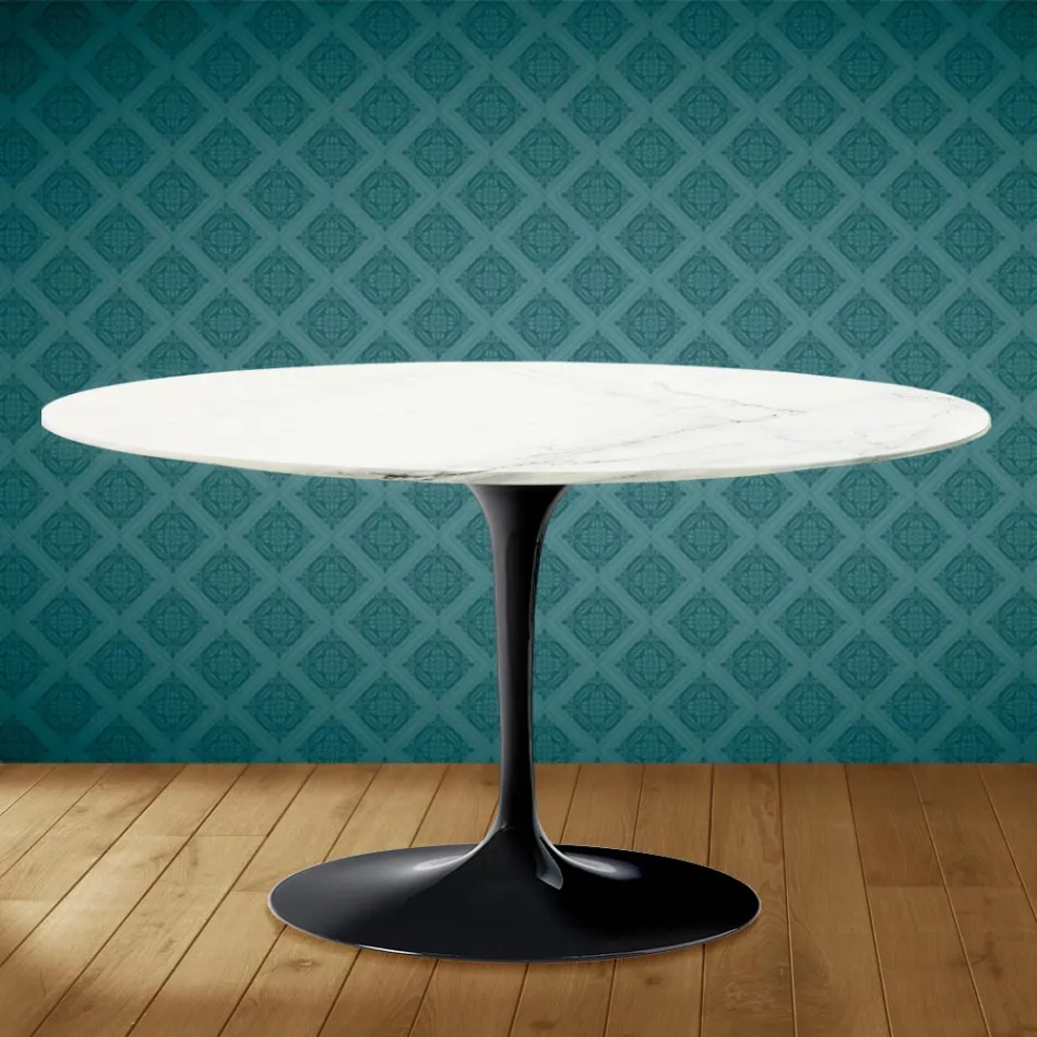 Mesa de Centro Tulipa Eero Saarinen H 41 Oval em Rem Ceramic Made in Italy - Escarlate Viadurini