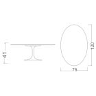 Mesa de Centro Tulipa Eero Saarinen H 41 Oval em Sirius Ceramic Made in Italy - Escarlate Viadurini