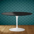Mesa de centro oval Tulip H 41 de Eero Saarinen em cerâmica Somnia, fabricada na Itália - Scarlet Viadurini