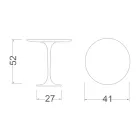 Mesa de Centro Tulipa Eero Saarinen H 52 com Tampo Laminado Líquido Preto Fabricado na Itália - Escarlate Viadurini