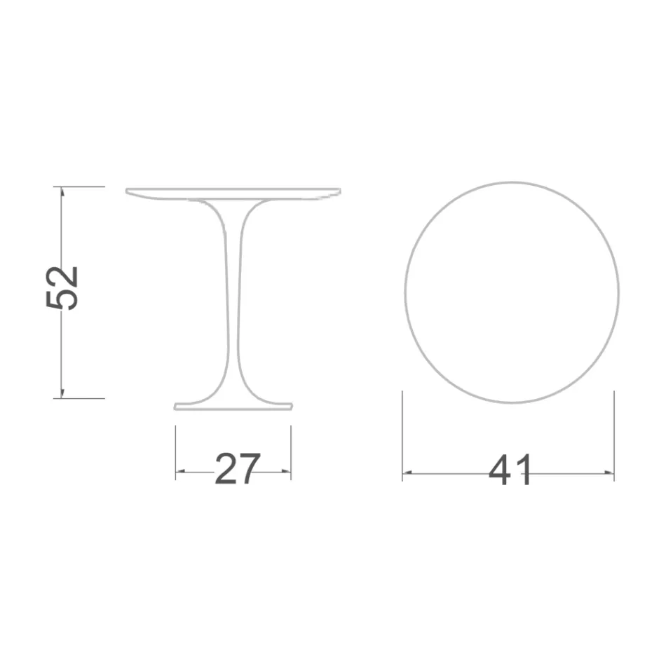 Mesa de Centro Tulipa Eero Saarinen H 52 em Laminado Líquido Branco Fabricado na Itália - Escarlate Viadurini