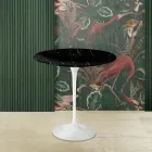 Mesa de centro Tulipa Eero Saarinen H 52 em mármore preto Marquinia fabricado na Itália - Escarlate Viadurini