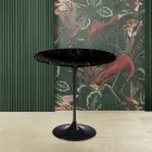 Mesa de centro Tulipa Eero Saarinen H 52 em mármore preto Marquinia fabricado na Itália - Escarlate Viadurini