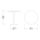 Mesa de Centro Tulipa Eero Saarinen H 52 Redonda em Mármore Arabescato Fabricado na Itália - Escarlate Viadurini