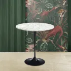 Mesa de Centro Tulipa Eero Saarinen H 52 Redondo em Mármore Carrara Fabricado na Itália - Escarlate Viadurini