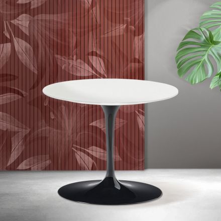 Mesa de centro Saarinen Tulip, 39 cm de altura, em cerâmica Florim branca fosca - Scarlet Viadurini