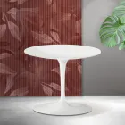 Mesa de centro Saarinen Tulip, 39 cm de altura, em cerâmica Florim branca fosca - Scarlet Viadurini