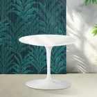 Mesa de centro Saarinen Tulip, 39 cm de altura, em cerâmica Florim branca brilhante - Scarlet Viadurini
