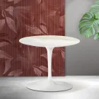 Mesa de centro Saarinen Tulip, 39 cm de altura, em cerâmica Florim Calacatta Gold Matt - Scarlet Viadurini