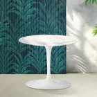 Mesa de centro Saarinen Tulip, 39 cm de altura, em cerâmica Statuario Florim brilhante - Scarlet Viadurini
