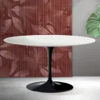 Mesa de centro Saarinen Tulip, 41 cm de altura, em cerâmica Florim branca fosca - Scarlet Viadurini