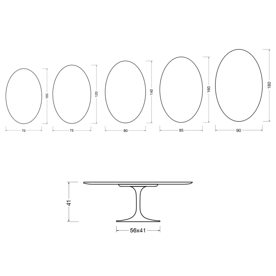Mesa de centro Saarinen Tulip, 41 cm de altura, em cerâmica Florim branca brilhante - Scarlet Viadurini