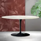 Mesa de centro Saarinen Tulip, 41 cm de altura, em cerâmica Florim Calacatta Gold Matt - Scarlet Viadurini