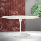 Mesa de centro Saarinen Tulip, 41 cm de altura, em cerâmica Florim Calacatta Gold Matt - Scarlet Viadurini