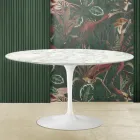 Mesa de centro Tulip Saarinen H 41 com tampo em mármore Carrara fabricado na Itália Viadurini