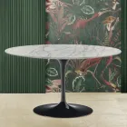 Mesa de centro Tulip Saarinen H 41 em mármore Statuarietto Carrara fabricado na Itália - Escarlate Viadurini