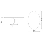 Mesa de centro oval Tulip Saarinen H 41 com tampo de cerâmica macia preta fabricada na Itália - Escarlate Viadurini