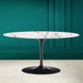 Mesa de centro oval Tulip Saarinen H 41 em cerâmica invisível selecionada fabricada na Itália - Escarlate