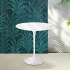Mesa de centro Saarinen Tulip, 52 cm de altura, em cerâmica Florim branca brilhante - Scarlet Viadurini