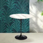 Mesa de centro Saarinen Tulip, 52 cm de altura, em cerâmica Statuario Florim brilhante - Scarlet Viadurini