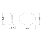Mesa de centro Tulip Saarinen H 52 com tampo oval em laminado líquido preto fabricado na Itália - Escarlate Viadurini