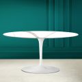 Mesa de centro oval Tulip Saarinen H 41 em Calacatta Michelangelo Made in Italy - Escarlate