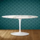 Mesa de centro oval Saarinen Tulip, 41 polegadas de altura, cerâmica Aura 22, fabricada na Itália - cor escarlate Viadurini